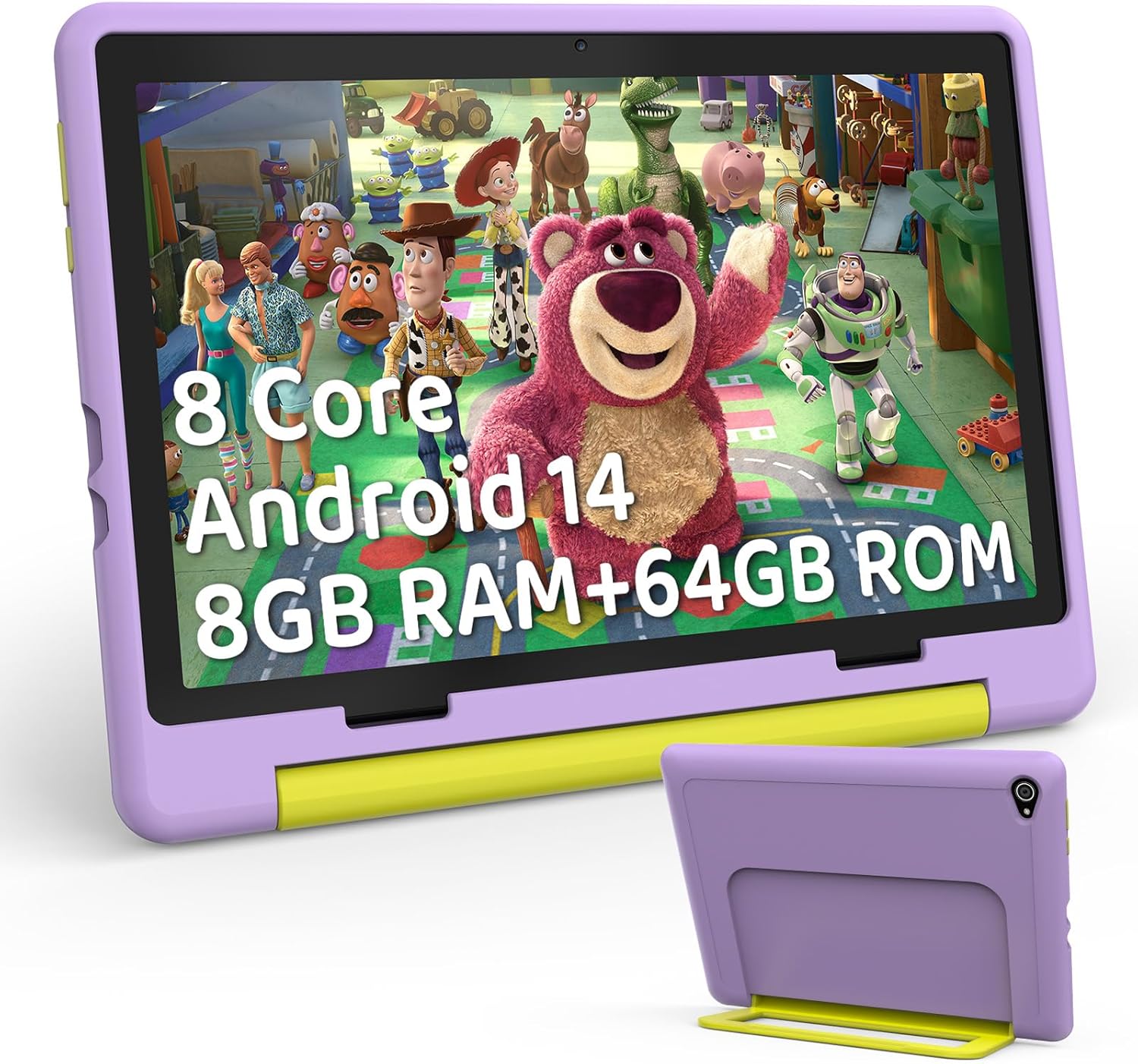 Tablet Bambini 10 Pollici HD IPS Android 14 Viola - immagine 1