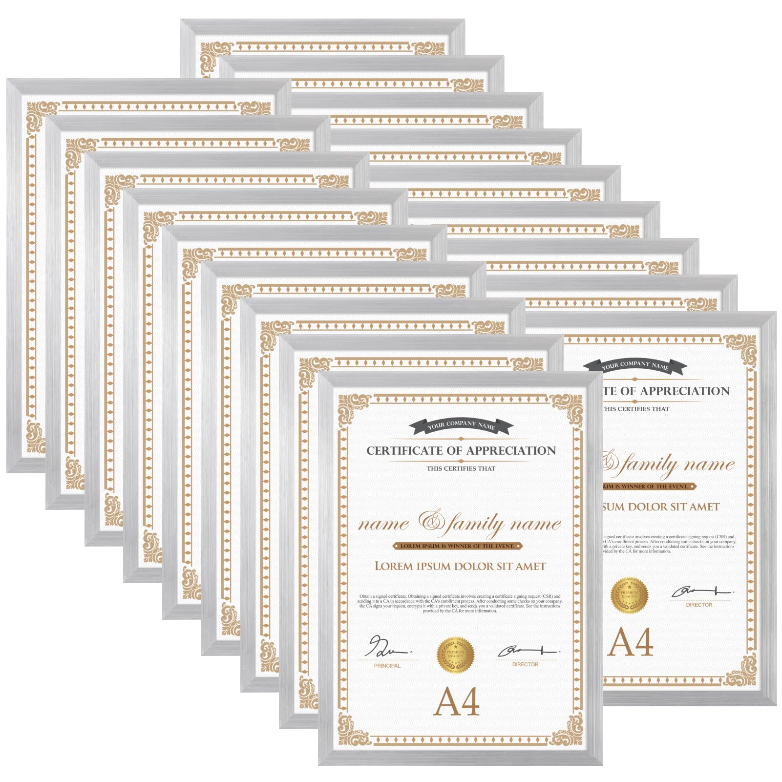 Eympeu Cornice A4 Argento 18 Pezzi