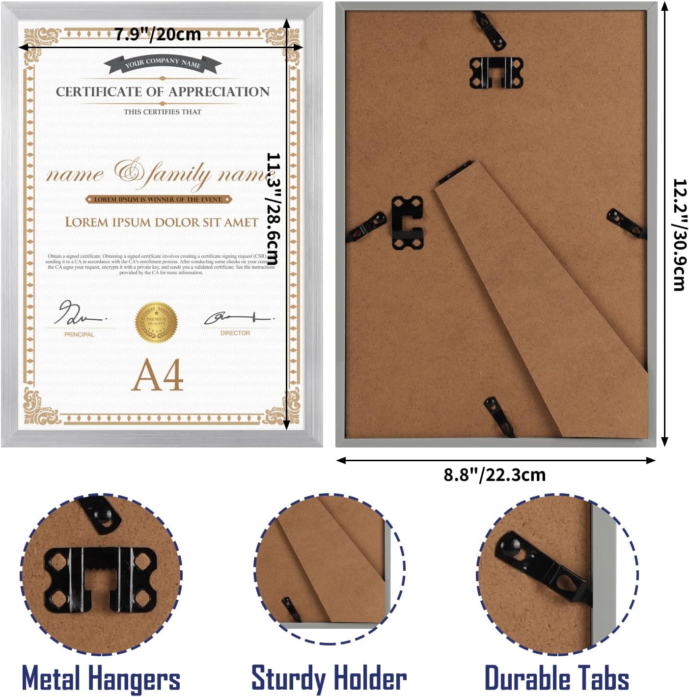 Eympeu Cornice A4 Argento 18 Pezzi - immagine 2