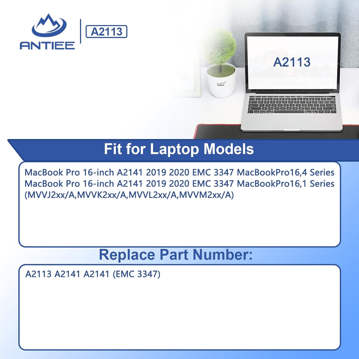Antiee A2141 A2113 Batteria per MacBook Pro 16" (2019-2020) - immagine 3