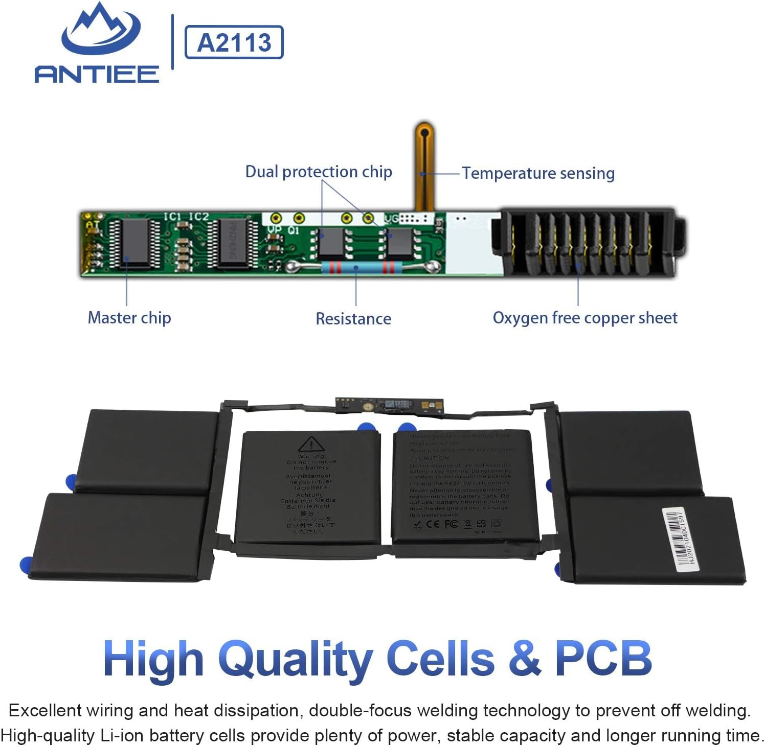 Antiee A2141 A2113 Batteria per MacBook Pro 16" (2019-2020) - immagine 6