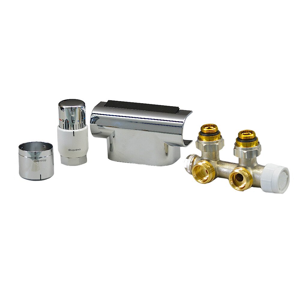 Oventrop, Kit per termoarredi "Multiblock T/Uni SH", angolo, cromato - 1184284