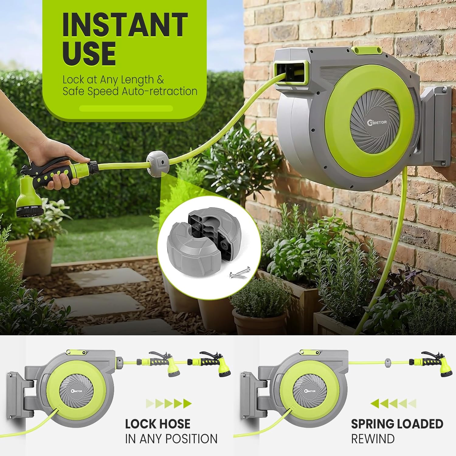 Avvolgitubo Retrattile da Giardino 40m + 2m - immagine 4