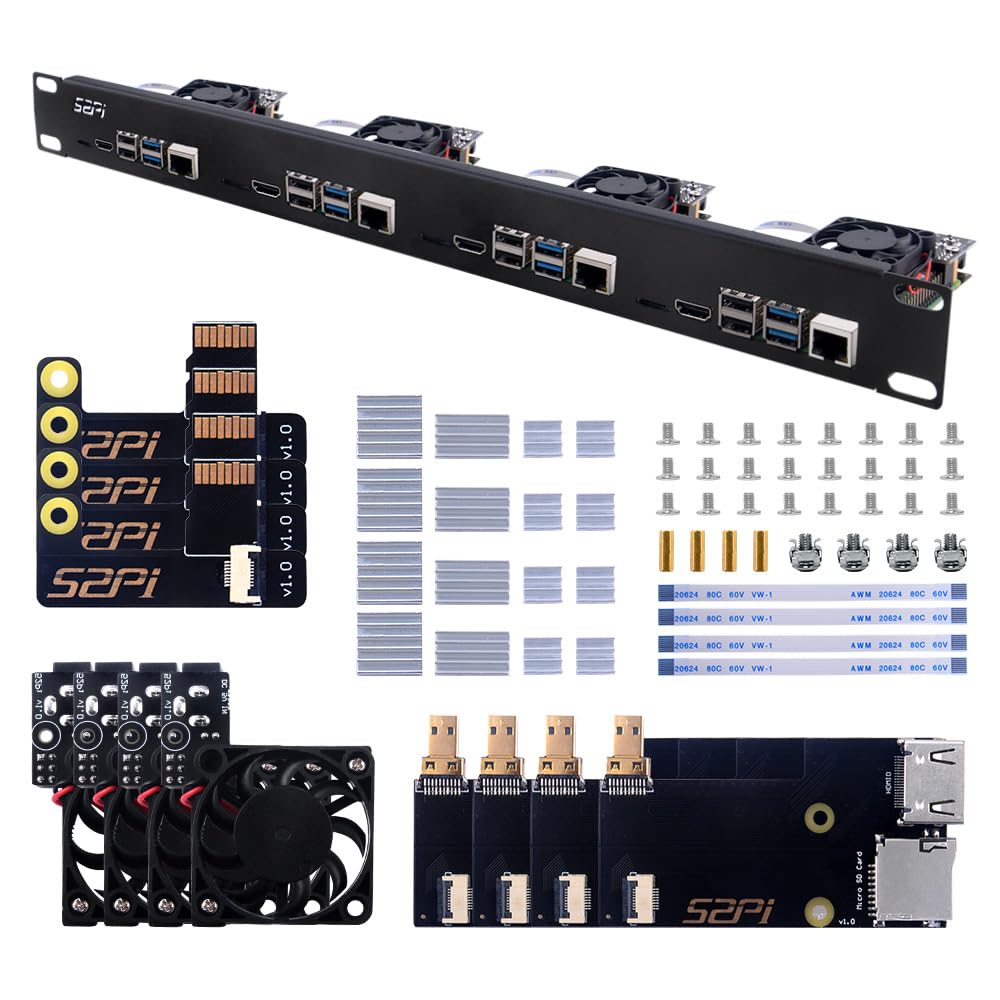 Geeekpi 1U Rack Kit per Raspberry Pi 4B