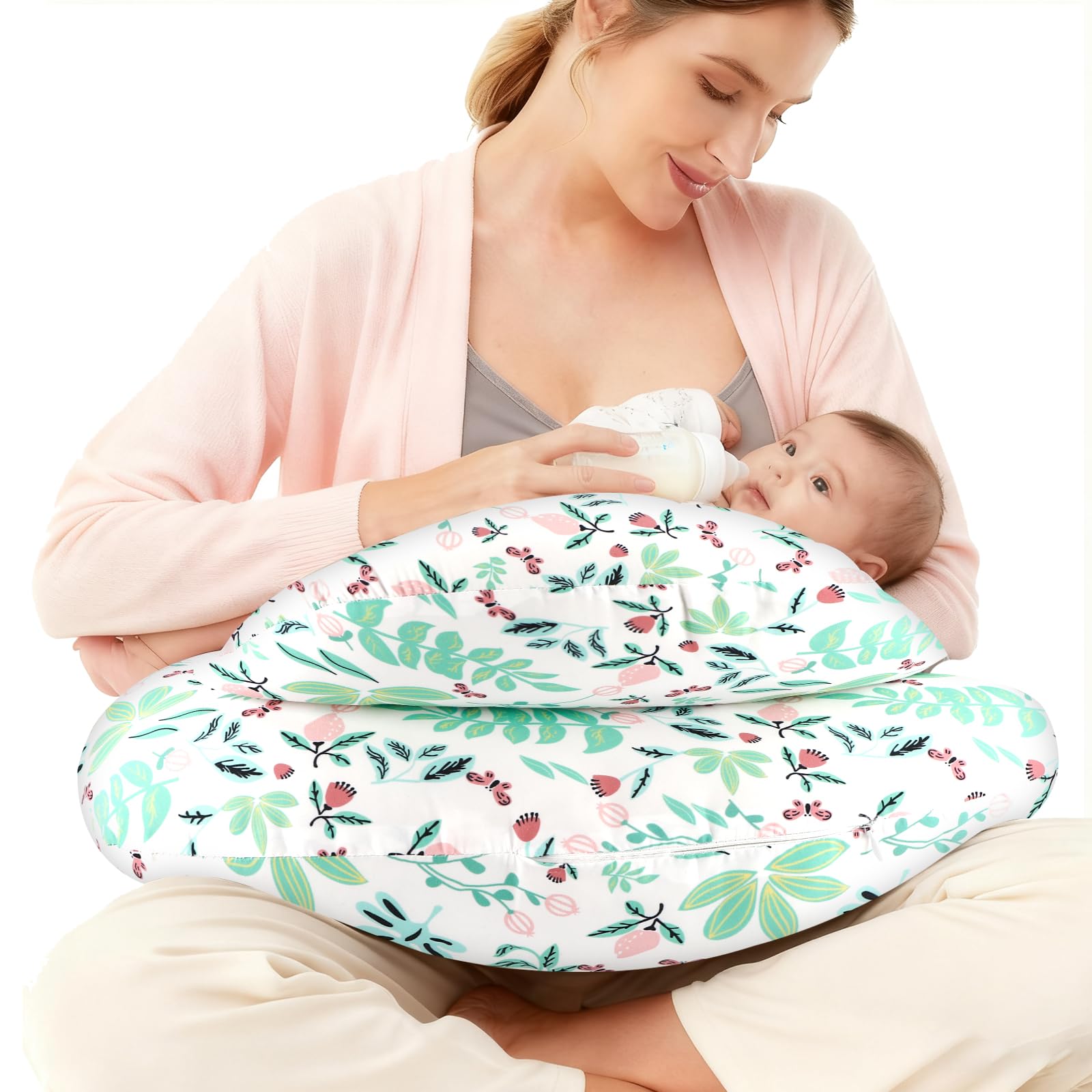 Cuscino Allattamento e Gravidanza Cuscino Allattamento Cuscini per Gravidanza con Bordo Di Sicurezza Guanciale Laterale Corpo Cuscino per Gravidanzas Multifunzionale Forma Ergonomica