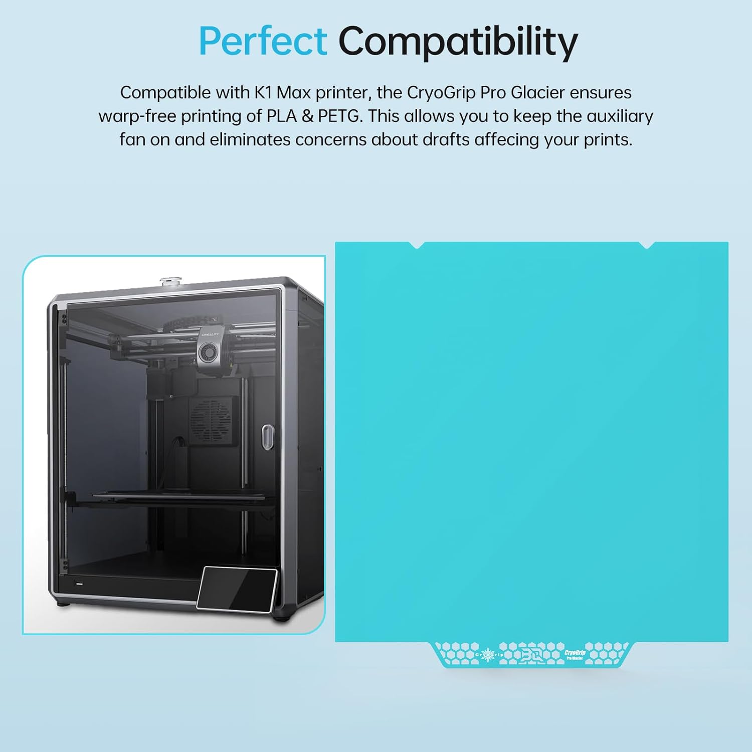 BIQU CryoGrip Pro Glacier Build Plate for K1 Max - immagine 5