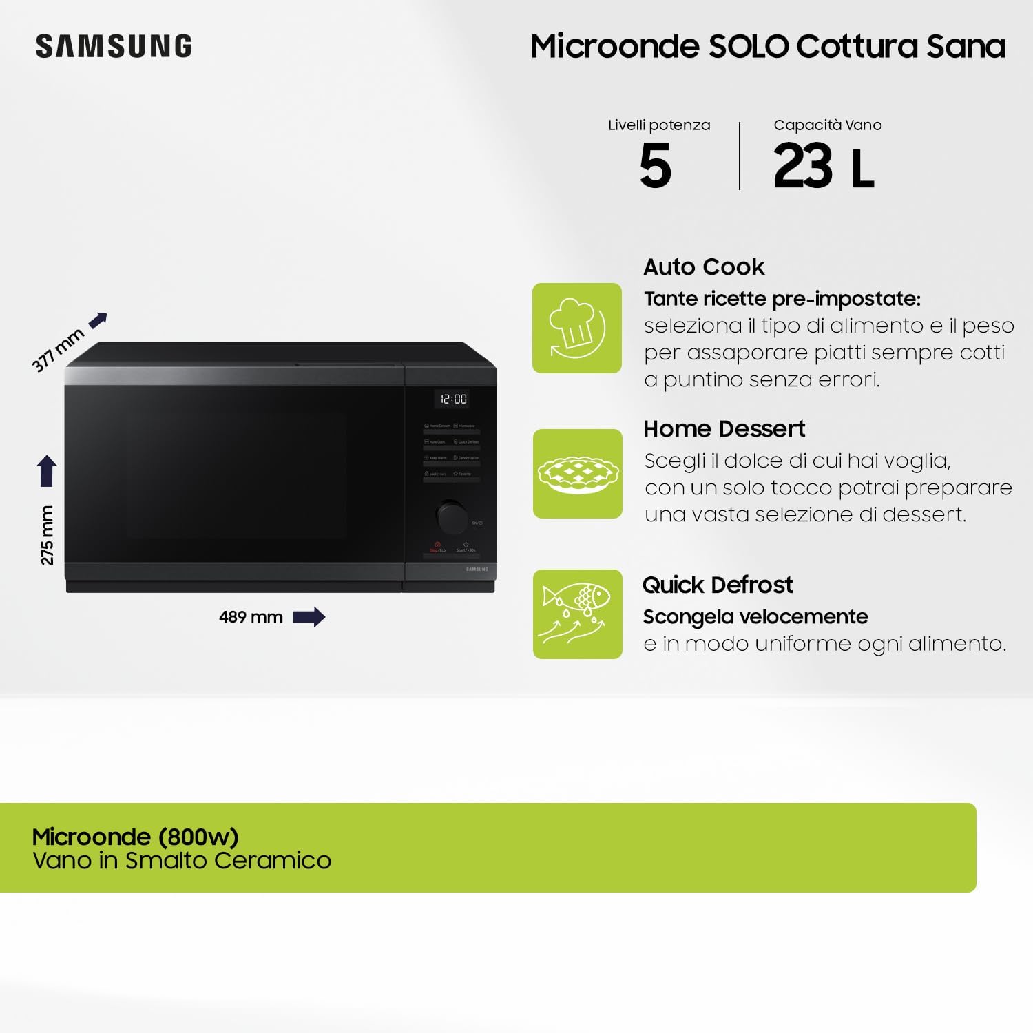 Samsung Forno a Microonde Cottura Essenziale 23 L - immagine 2