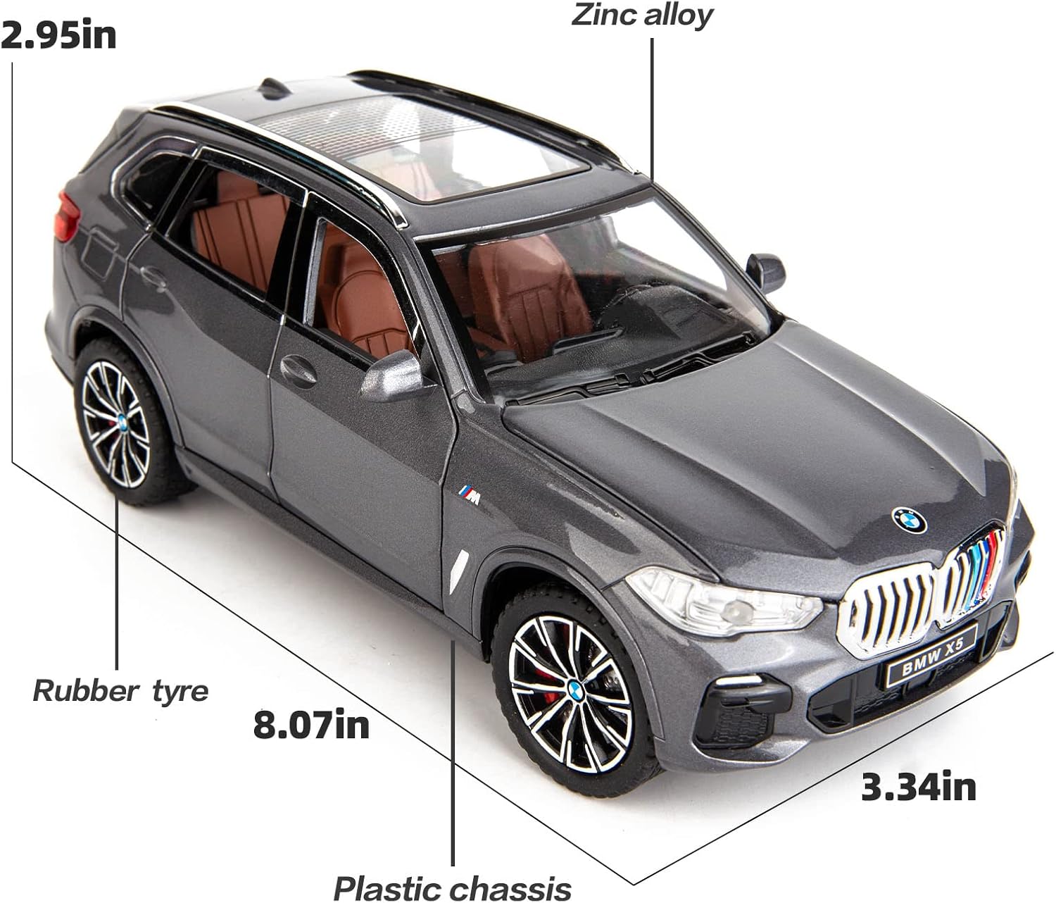 Modellino Auto BMW X5 SUV 1:24 Grigio - immagine 2