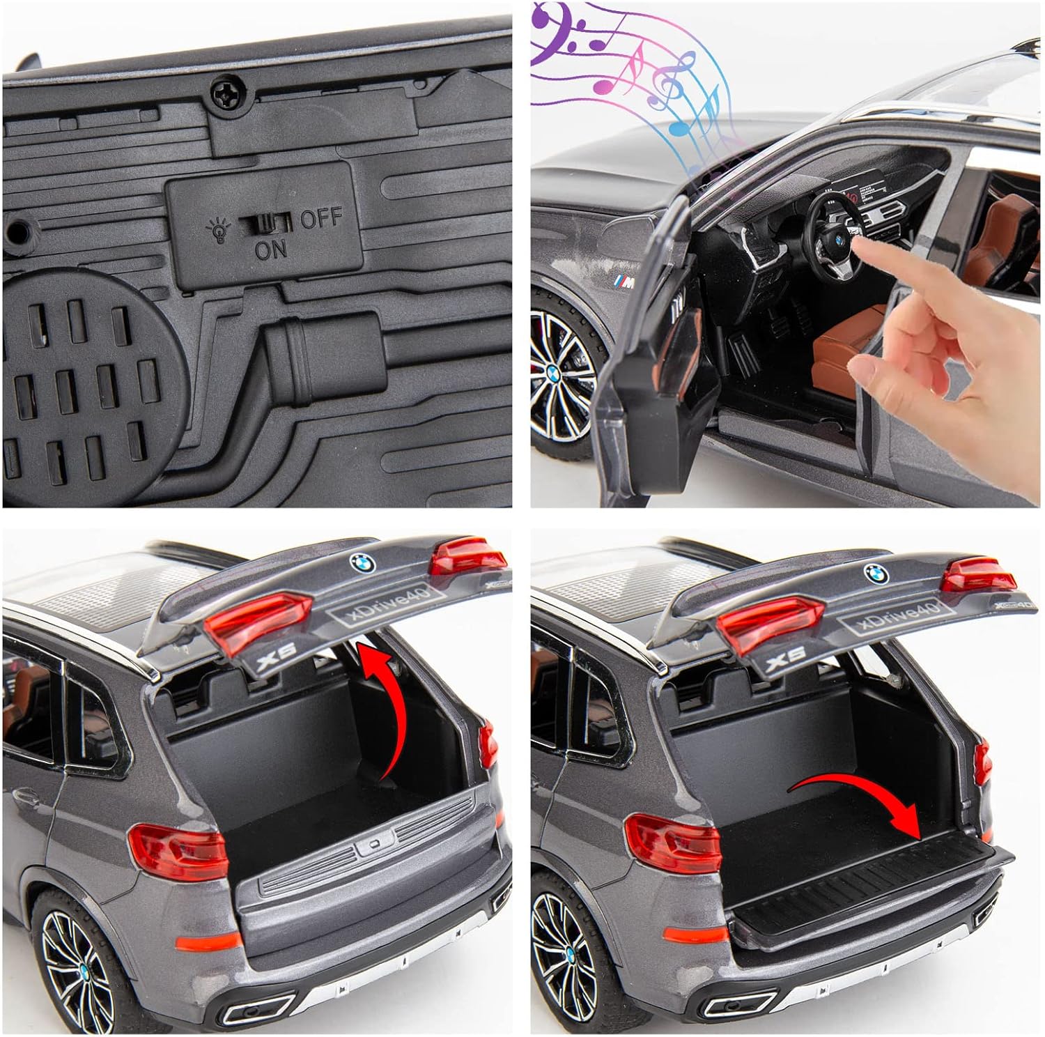 Modellino Auto BMW X5 SUV 1:24 Grigio - immagine 4