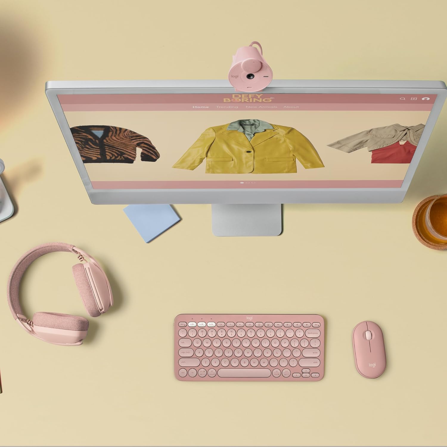 Logitech Zone Vibe 100 Cuffie Wireless Over-Ear, Rosa - immagine 5