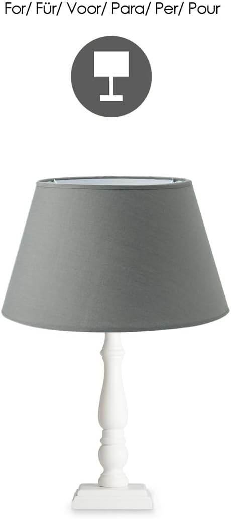 Home Sweet Home Paralume per Lampada da Tavolo, Grigio Scuro - immagine 5