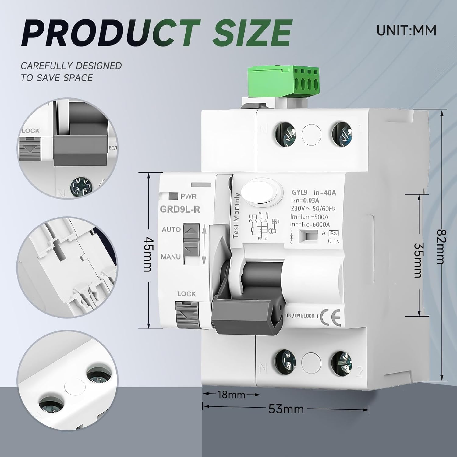 Interruttore di Protezione da Perdite 40A 300mA Tipo A - immagine 4