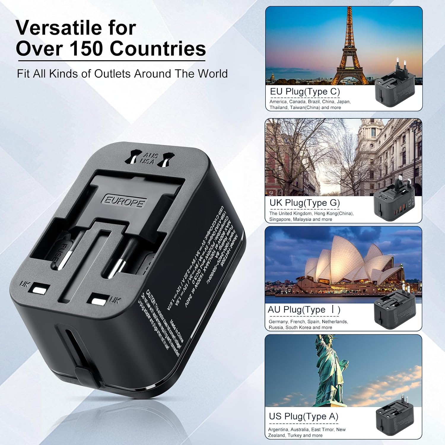 Romon Adattatore Universale da Viaggio GaN20W - immagine 2