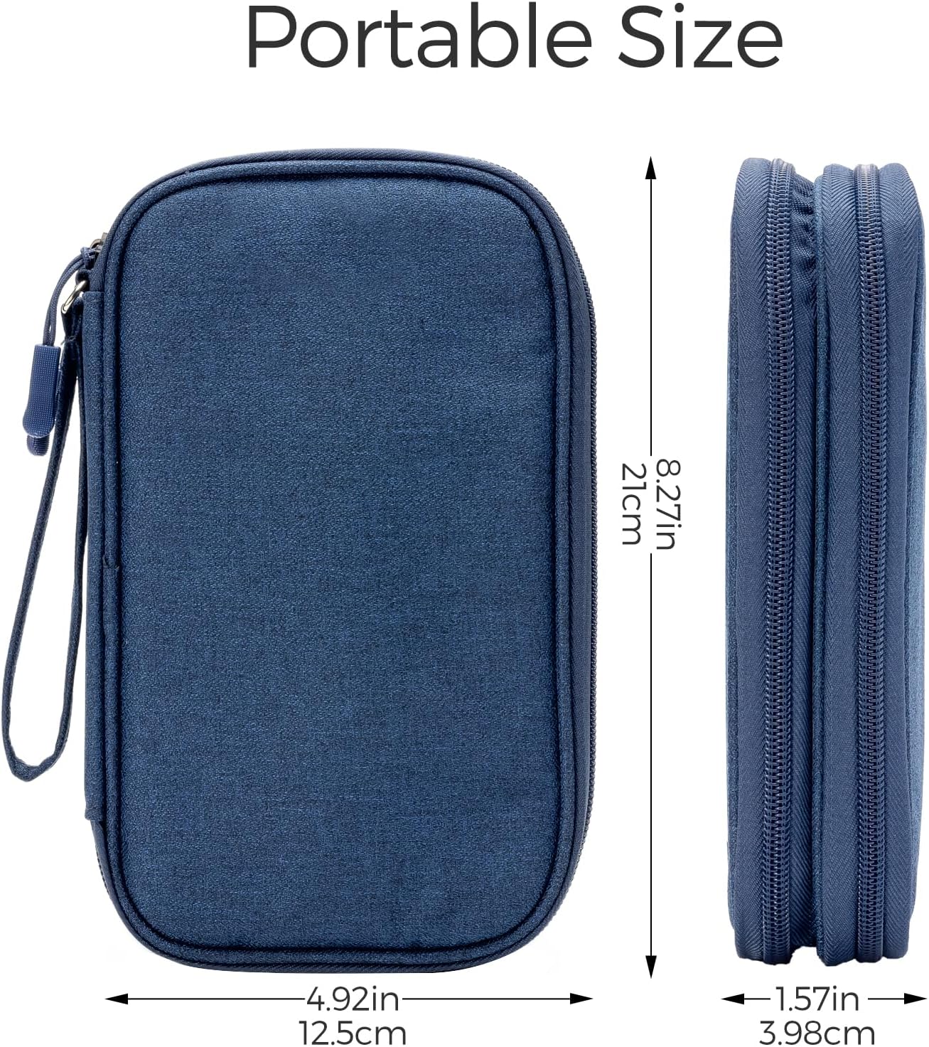 ProCase Porta Cavi da Viaggio a 3 Strati - Marina Blu/S - immagine 6
