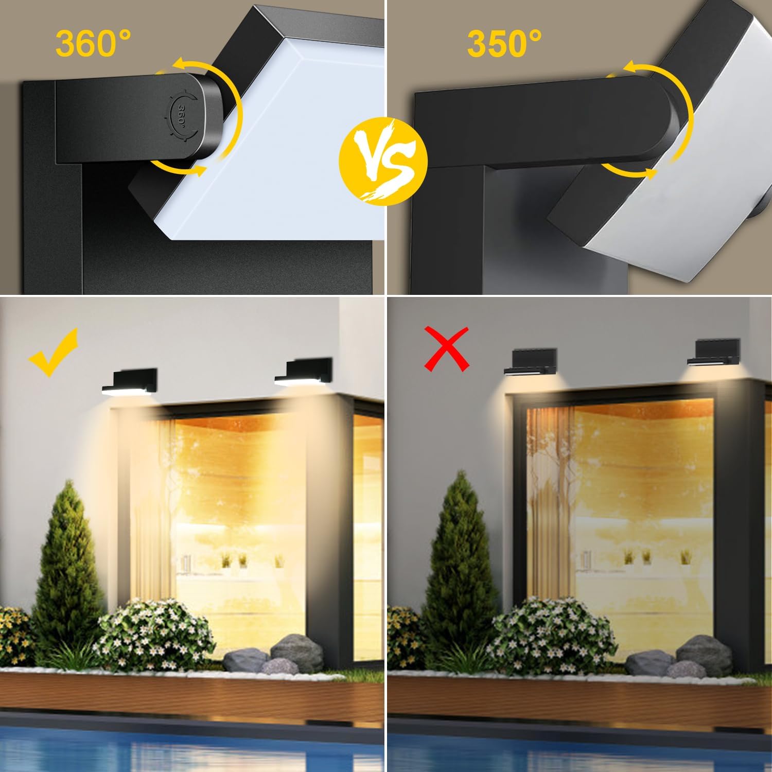 Kingwei Applique da Parete LED Esterno/Interno 40W 2 Pezzi - immagine 3