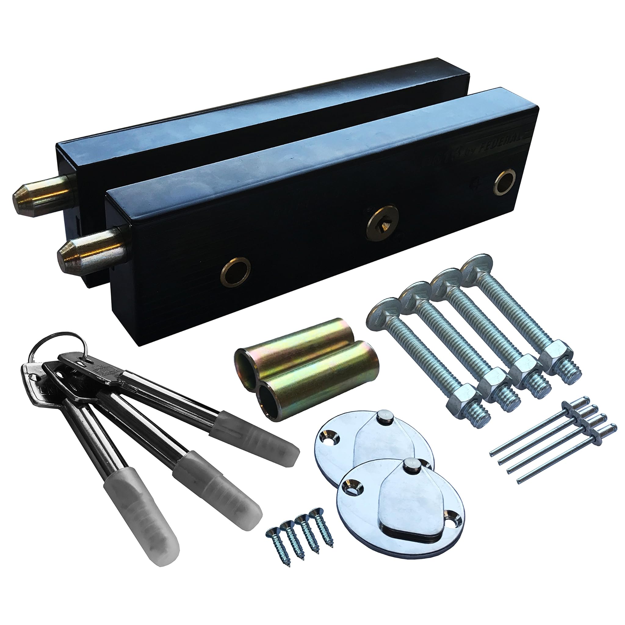 Schlosser Technik Serratura Garage con Chiavistelli, Nero