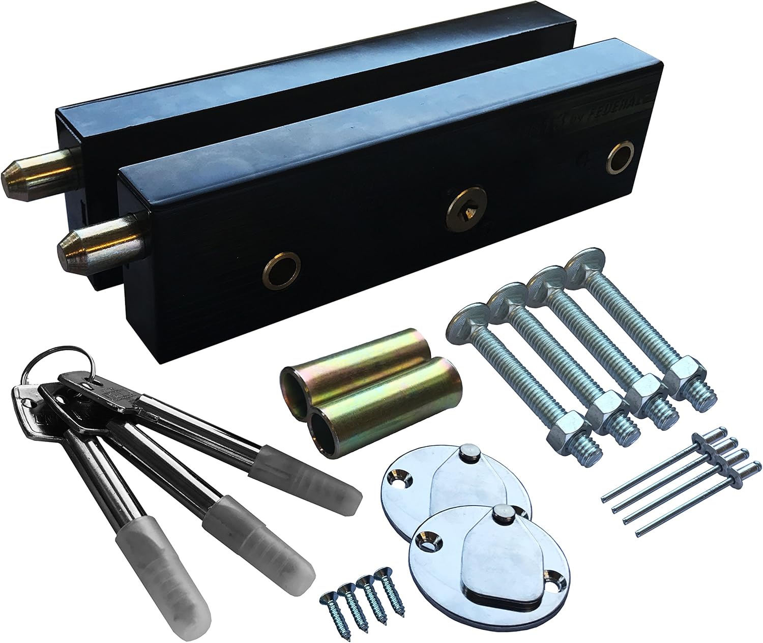 Schlosser Technik Serratura Garage con Chiavistelli, Nero - immagine 1