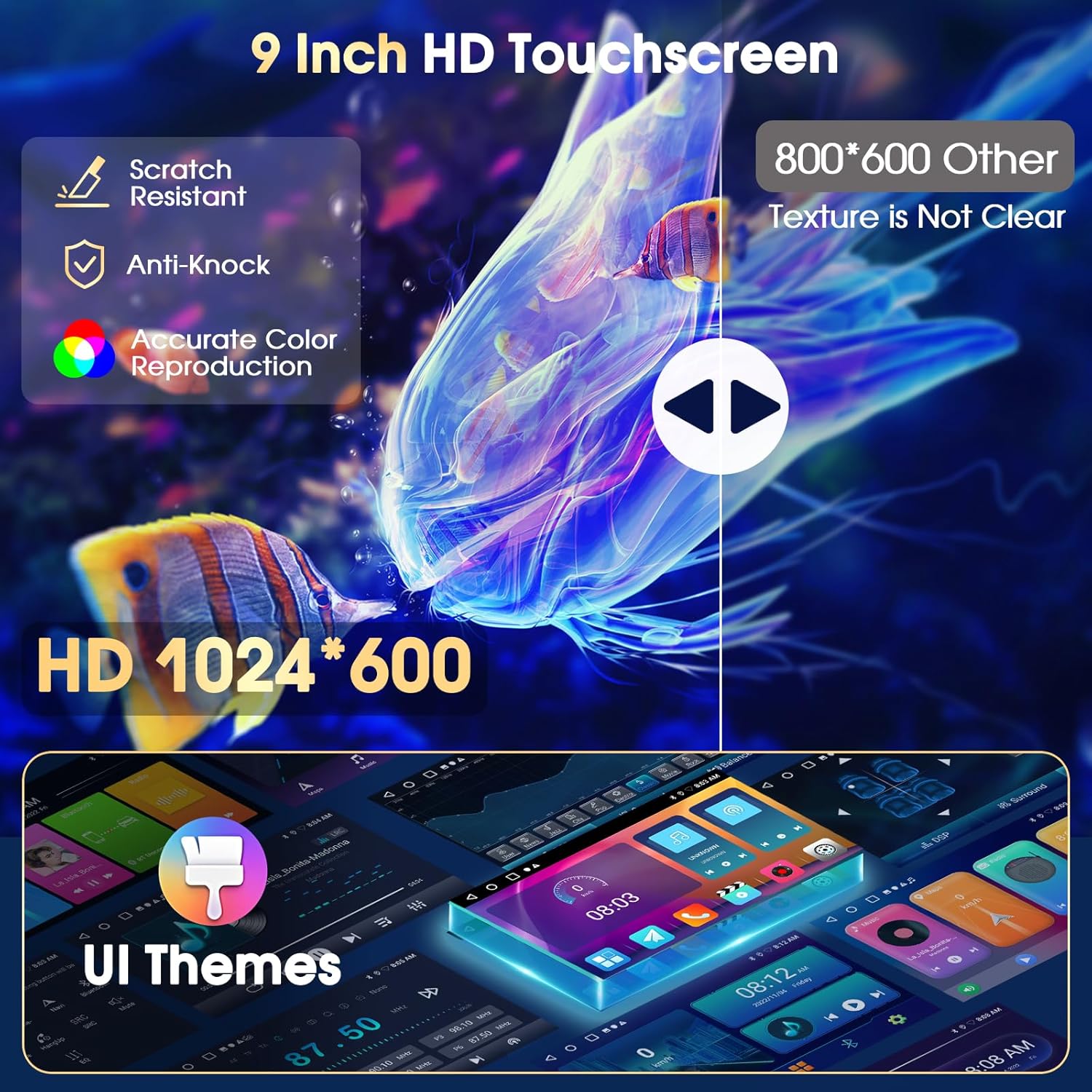 Autoradio 9" Android Auto per Ford Focus 1998-2005 - immagine 4