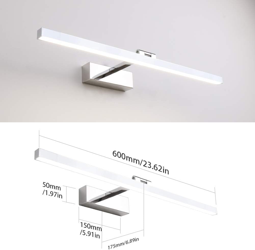 Klighten Luce Specchio Bagno LED 60cm Girevole 180° - immagine 5