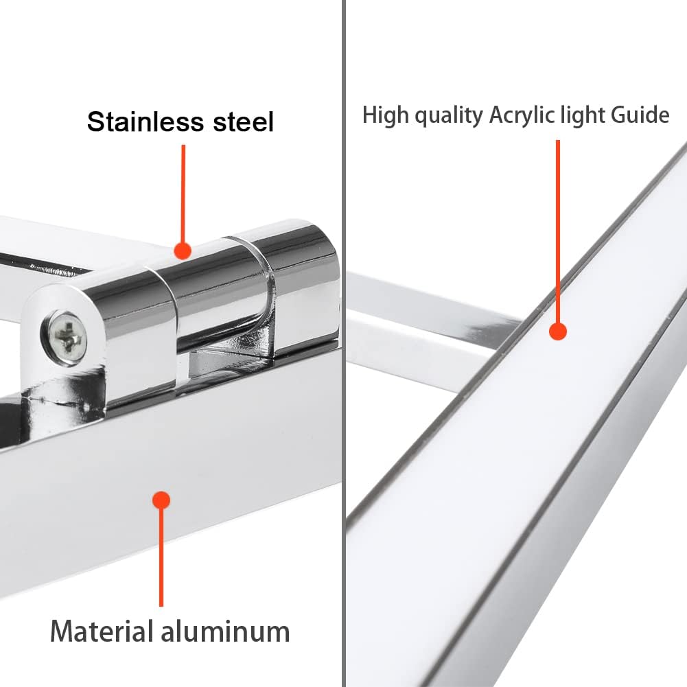 Klighten Luce Specchio Bagno LED 60cm Girevole 180° - immagine 6