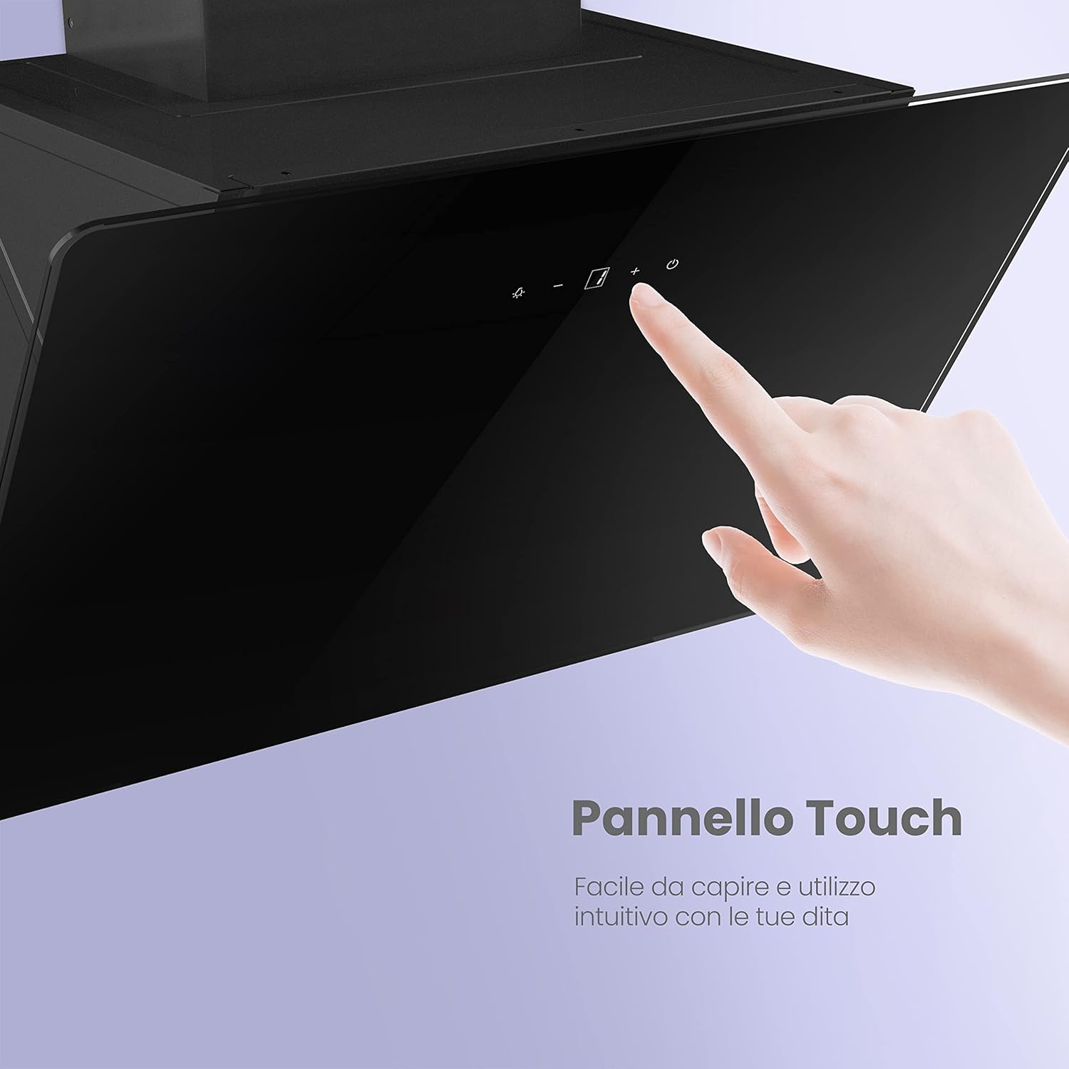 Comfee' Cappa Aspirante 60 Cm Vetro Temperato, Nero - immagine 5