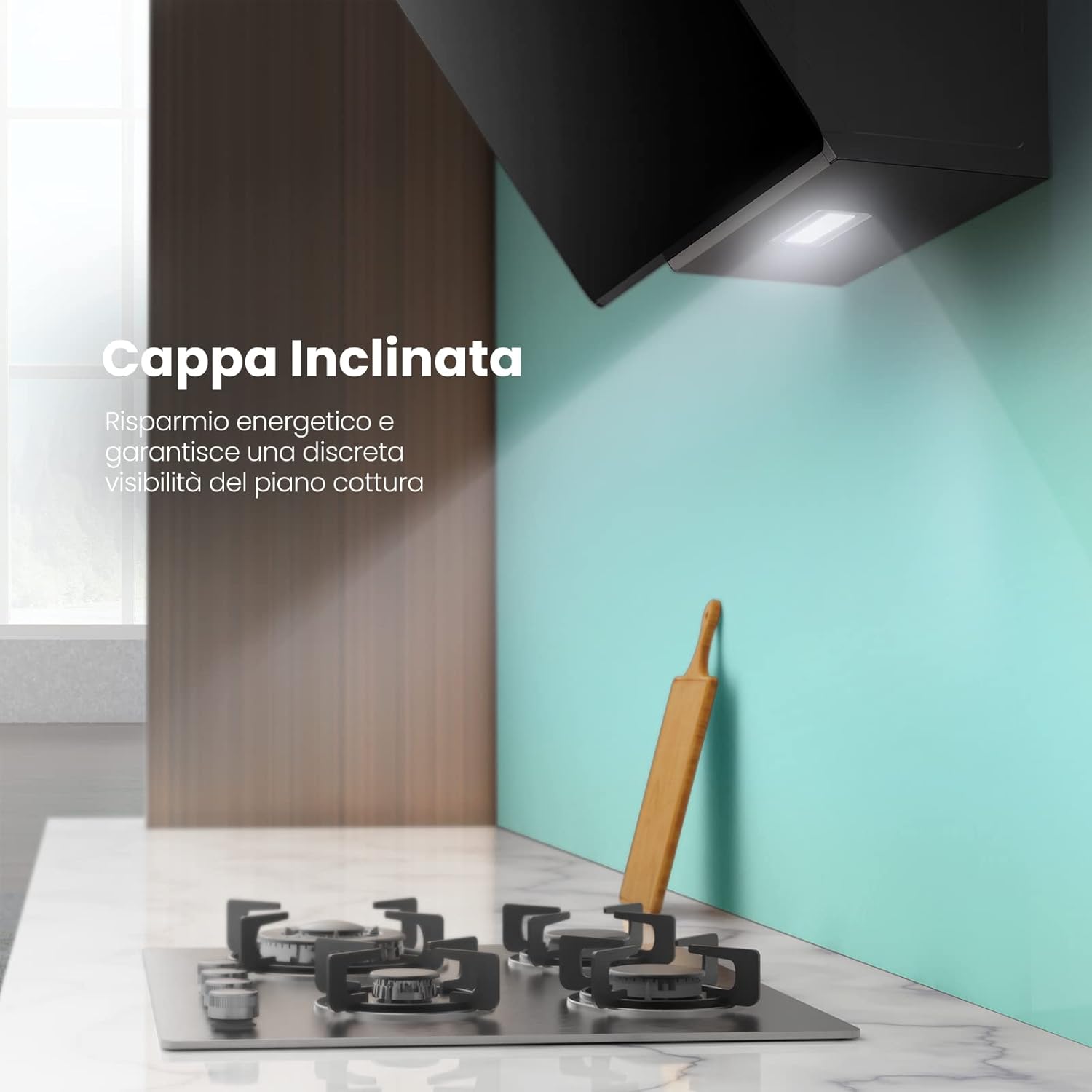 Comfee' Cappa Aspirante 60 Cm Vetro Temperato, Nero - immagine 6