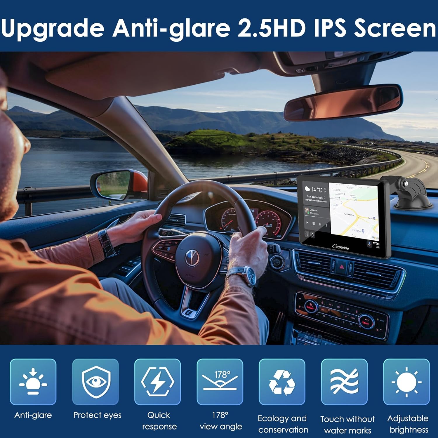 Carpuride Autoradio Portatile 7" con Wireless Carplay - immagine 4