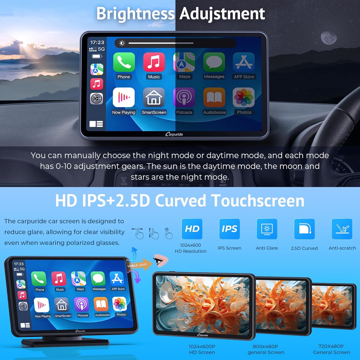 Carpuride Autoradio Portatile 7" con Wireless Carplay - immagine 6