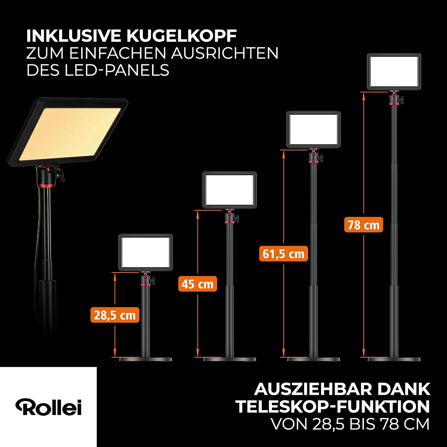 Rollei Lumis Key-Light - Luce LED Video con Treppiede - immagine 4