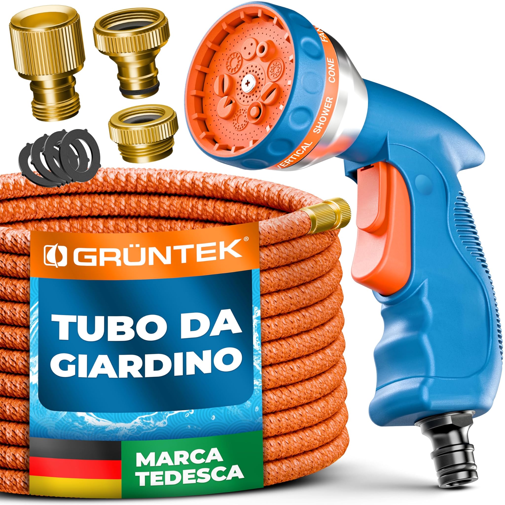 Grüntek Tubo Estensibile Irrigazione Giardino 7,5-22,5M