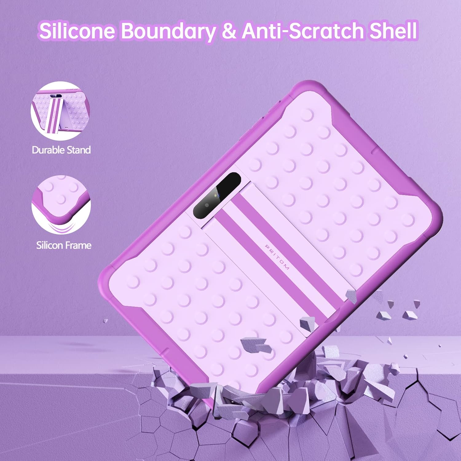 Pritom Tablet per Bambini 10 Pollici, Viola - immagine 7