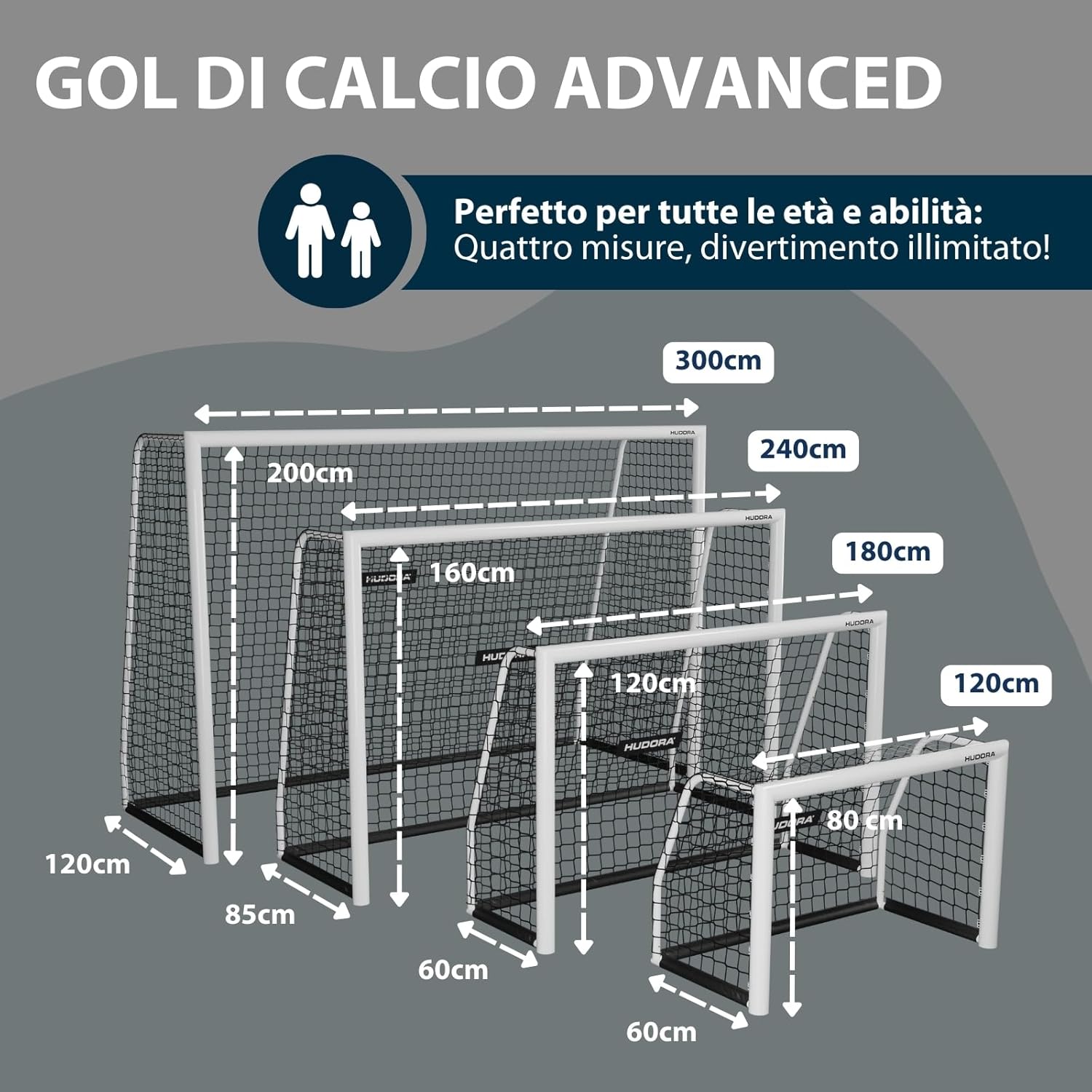 Hudora Porta da Calcio Advanced 120/180/240/300 - immagine 2
