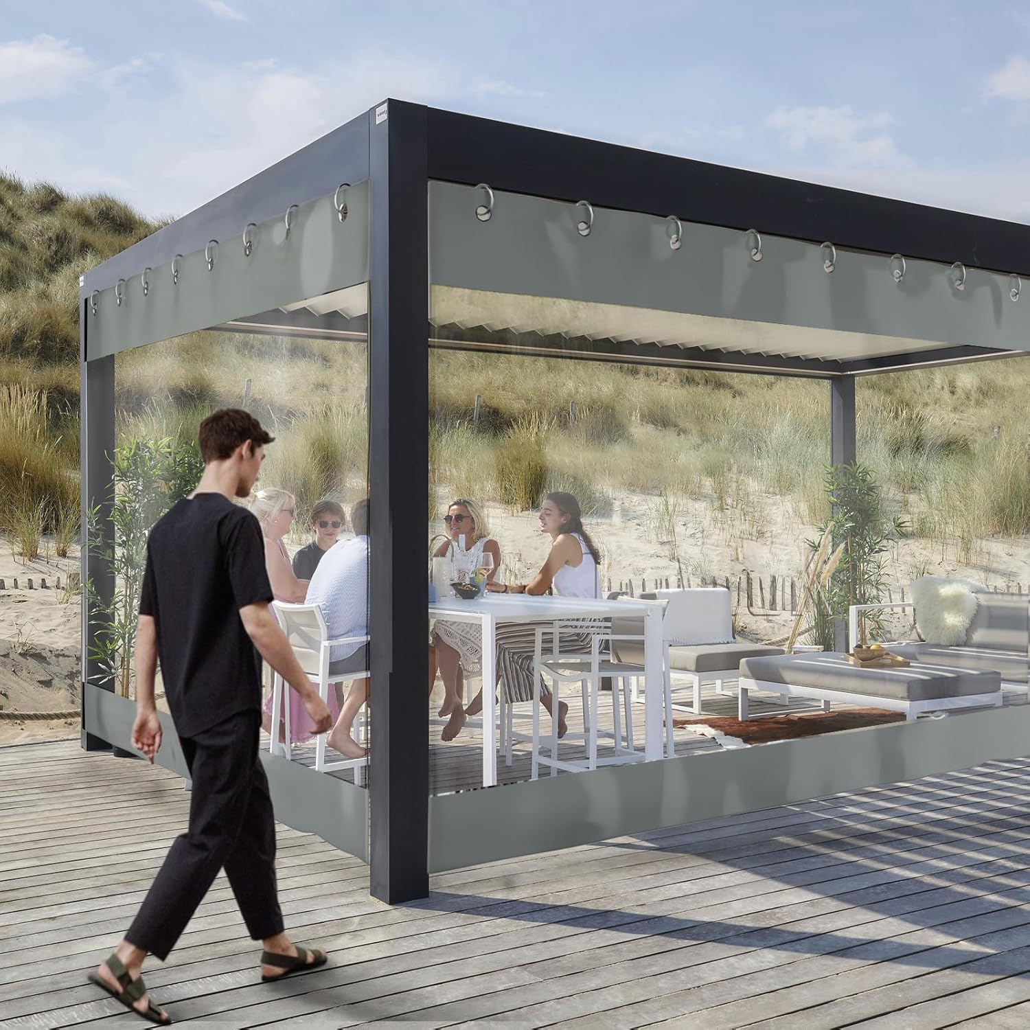 Clxrzm Pareti Laterali con Finestra in PVC per Esterni - immagine 2