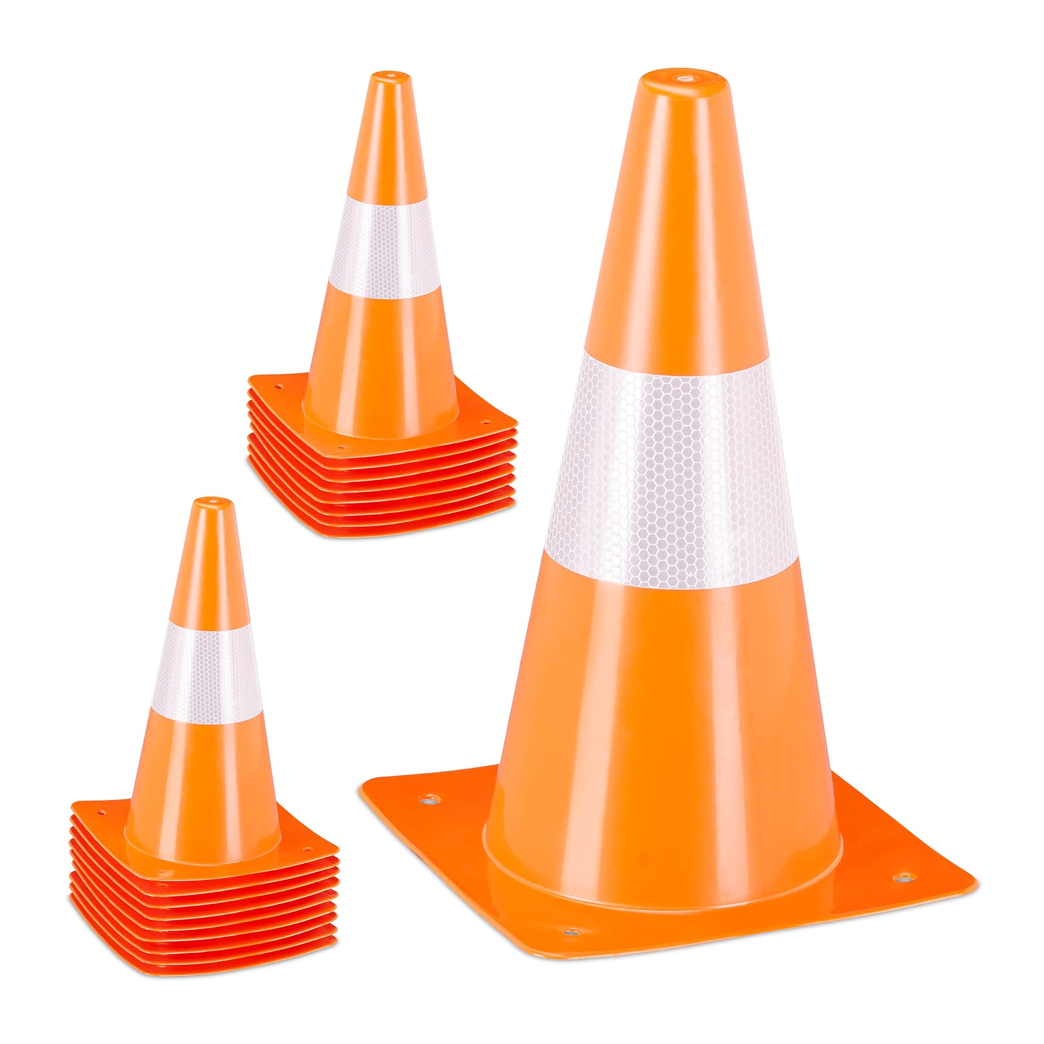 Relaxdays Pylonen Set 18 Pylons 30cm, Orange