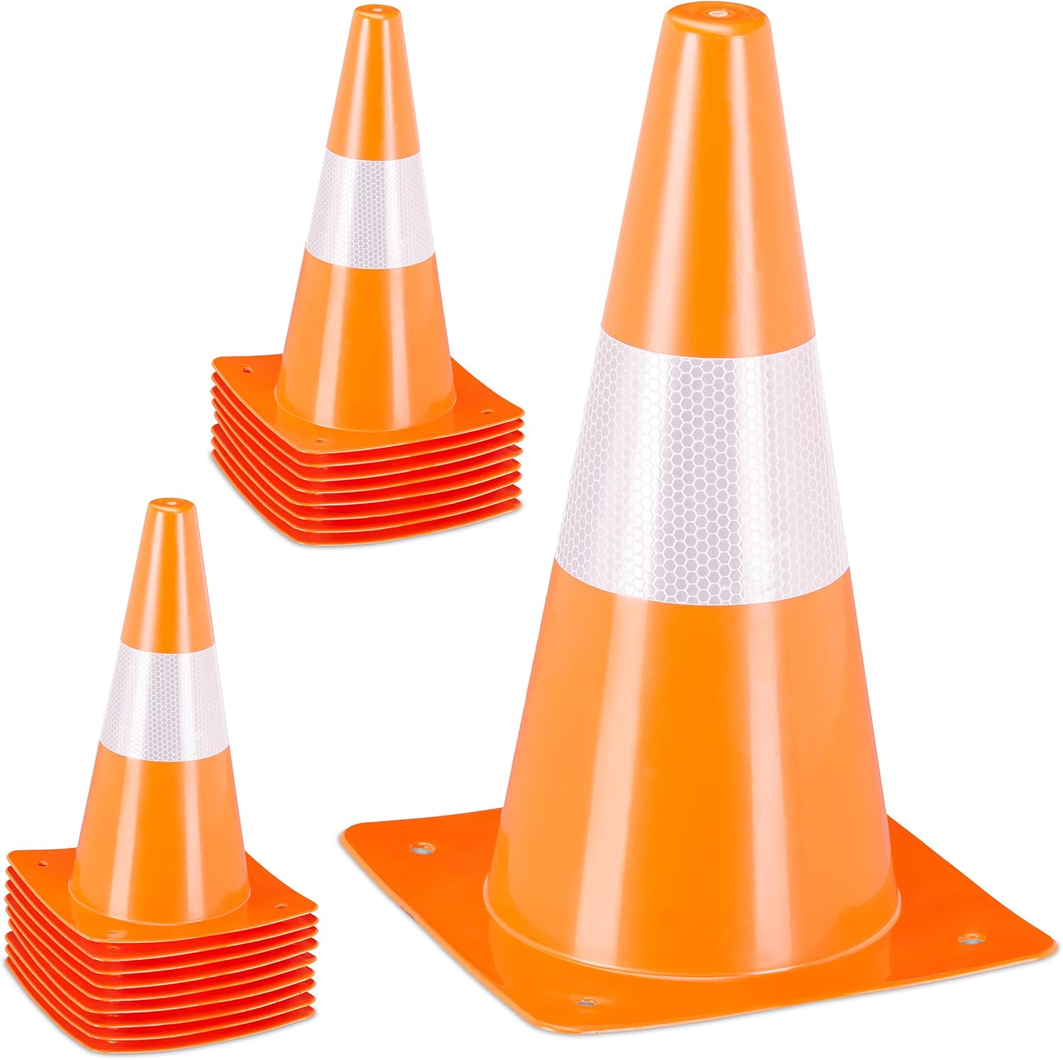Relaxdays Pylonen Set 18 Pylons 30cm, Orange - immagine 1
