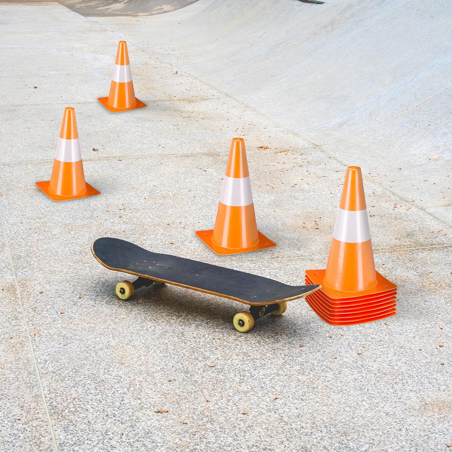 Relaxdays Pylonen Set 18 Pylons 30cm, Orange - immagine 2