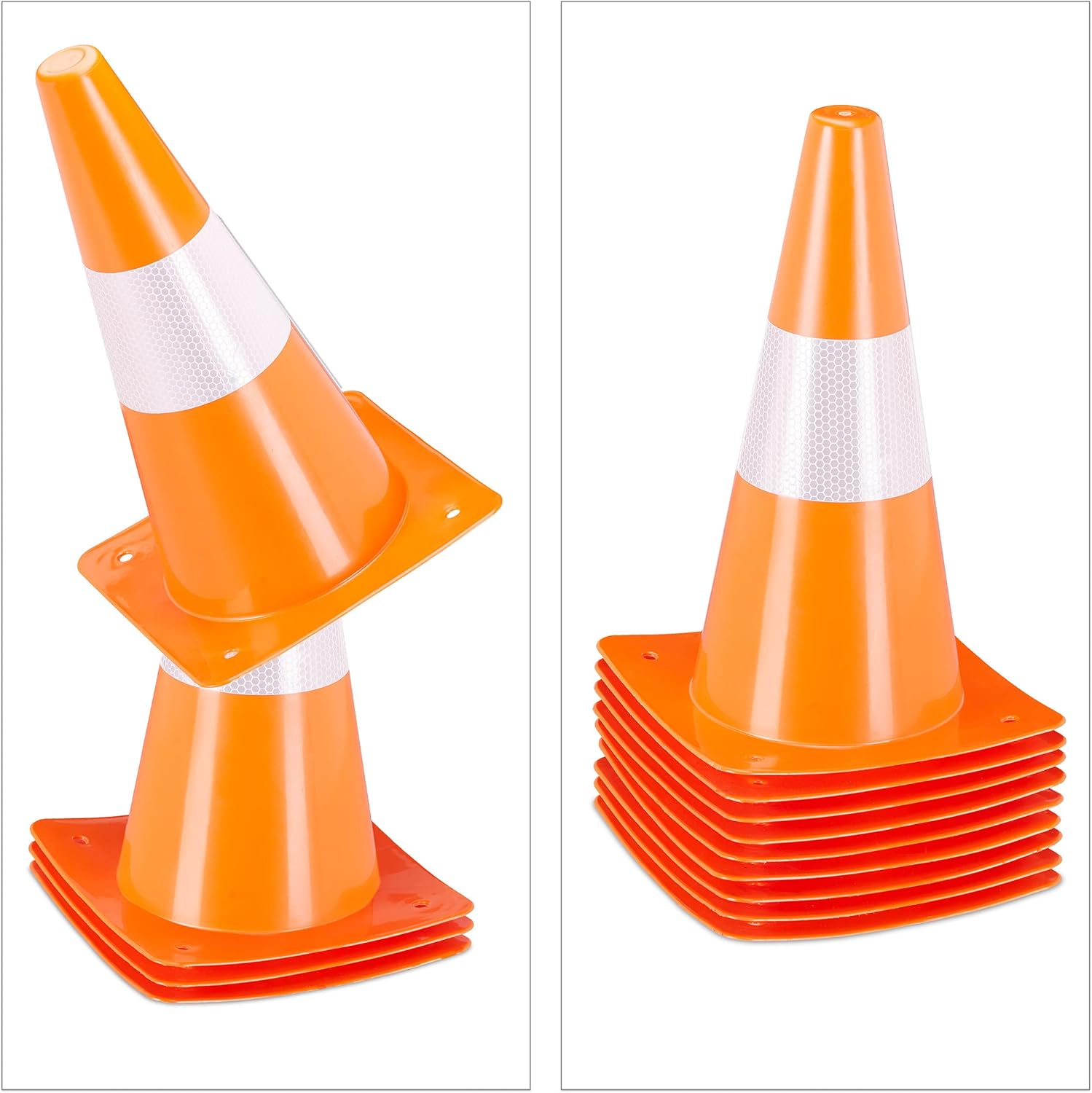 Relaxdays Pylonen Set 18 Pylons 30cm, Orange - immagine 6