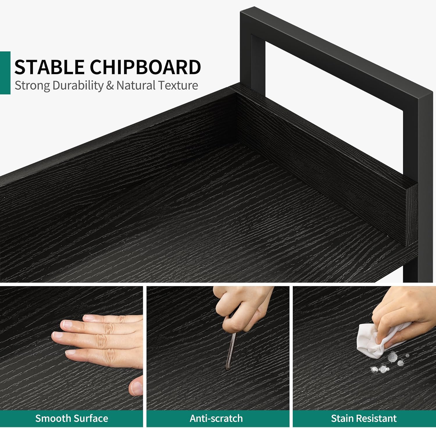 Yitahome Libreria a 5 Ripiani Industriale, Nero - immagine 5