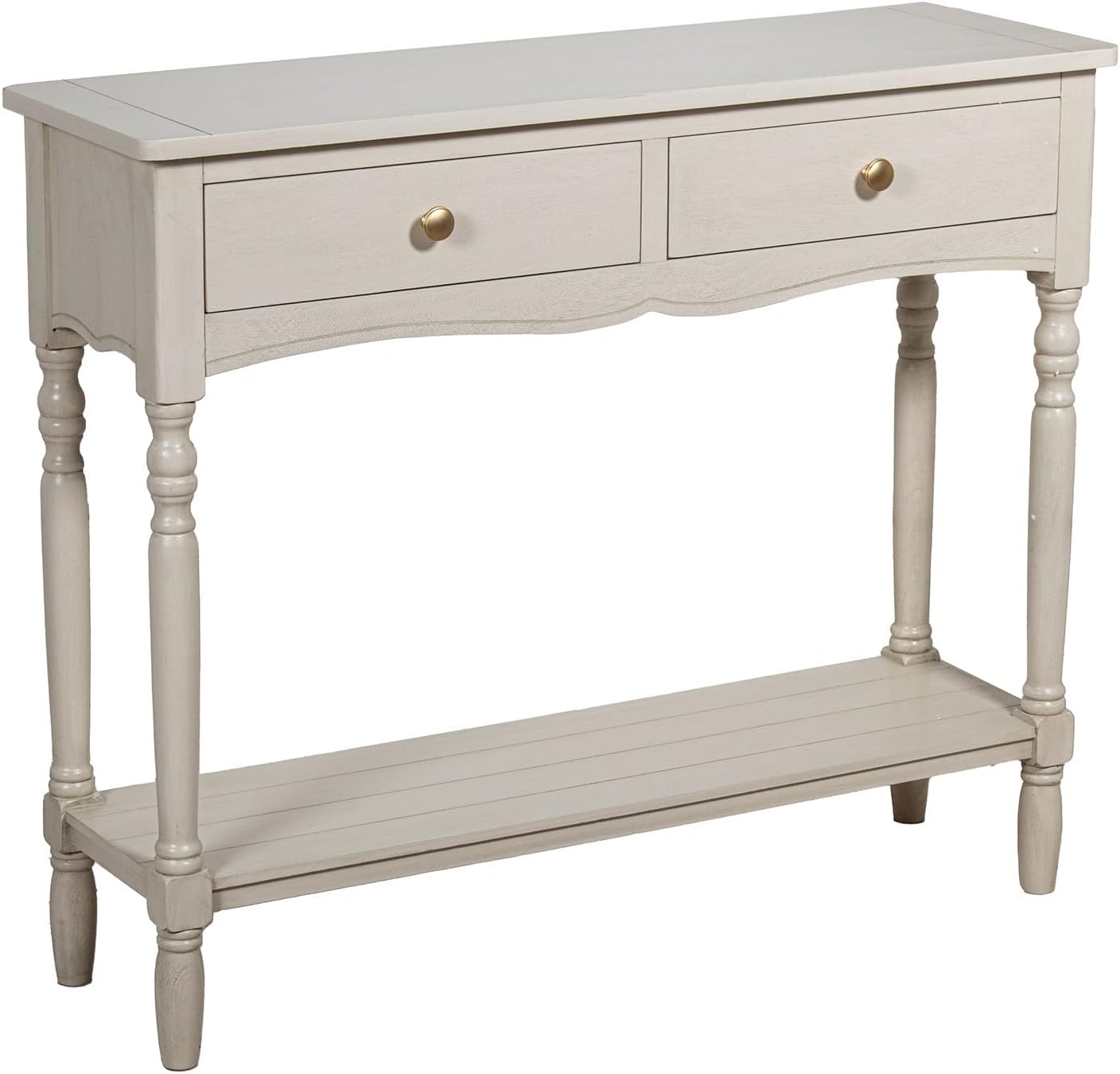 DRW Consolle Mobile Tavolo Ingresso 2 Cassetti Legno Beige - immagine 1