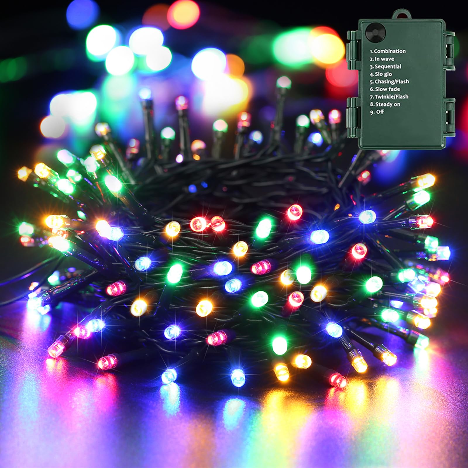 Brizlabs Luci Natale Colorate 20M 200 LED a Batteria
