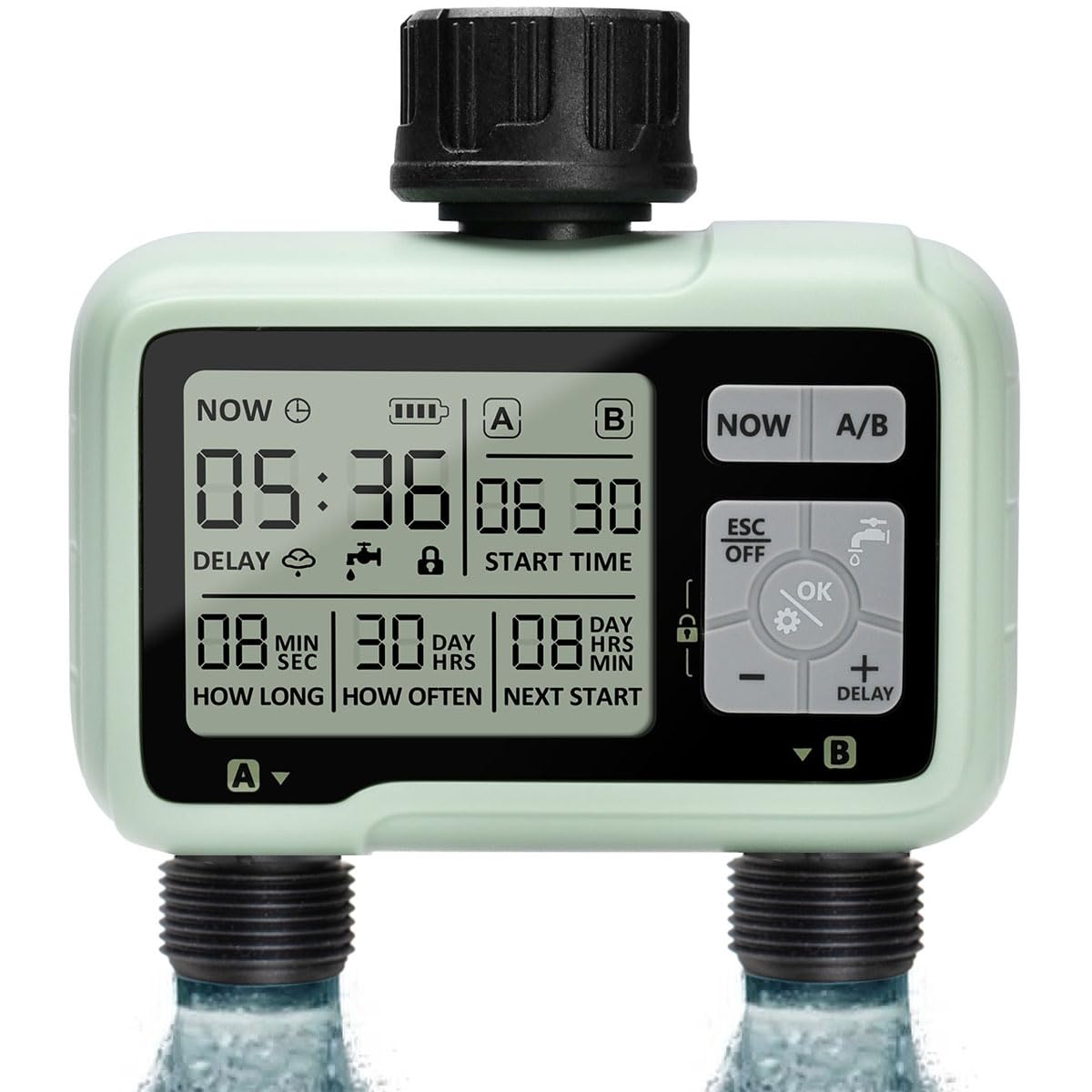 Timer Irrigazione 2 Vie Programmabile con Ritardo Pioggia