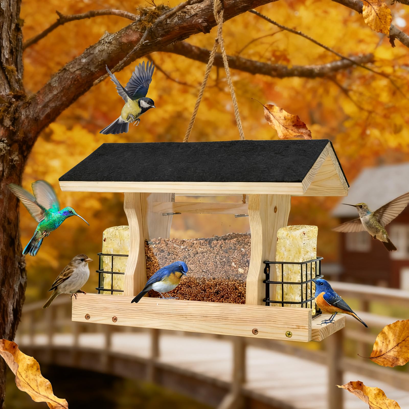 Aiker Mangiatoia per Uccelli con Supporto