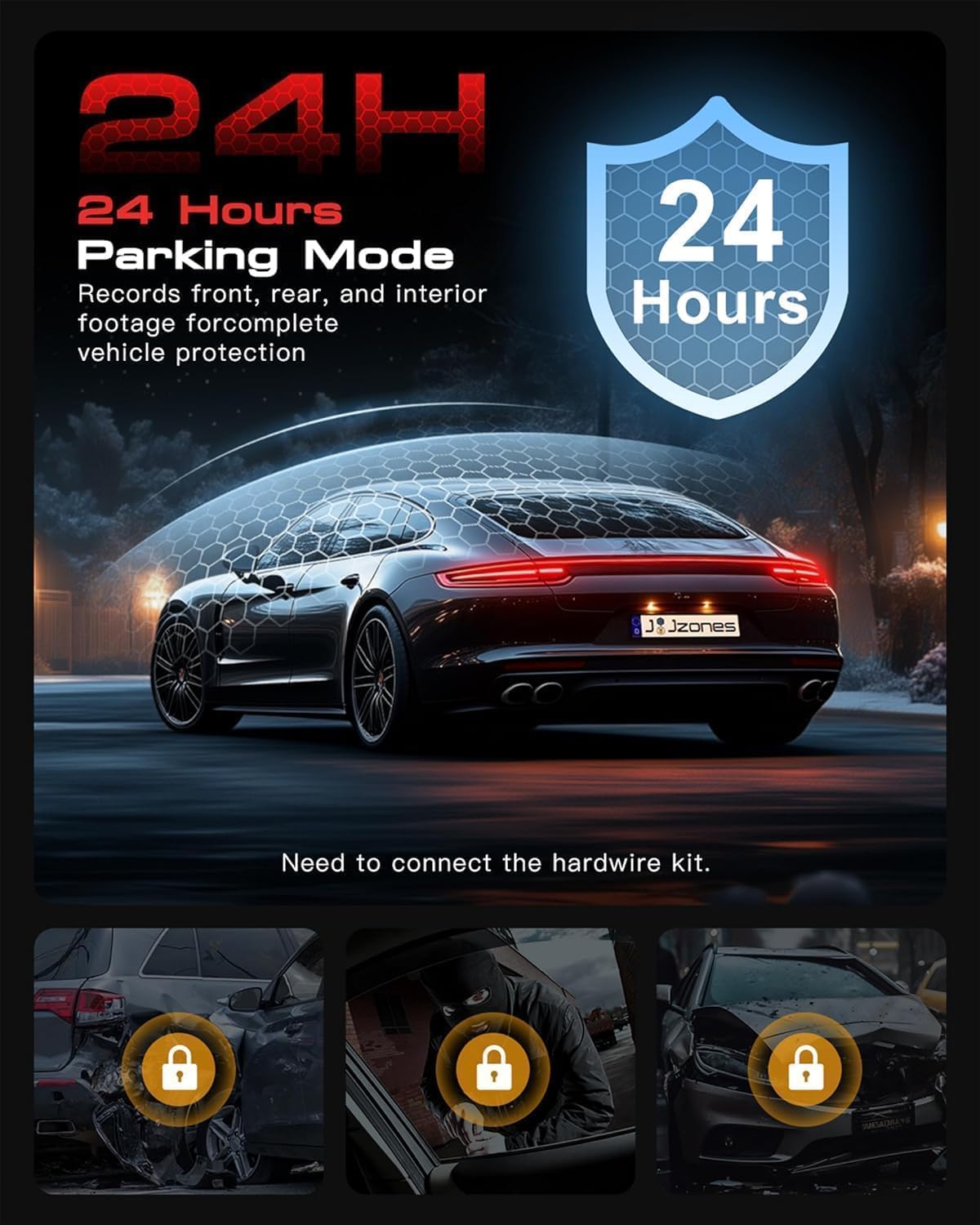 Dashcam Auto 3 Canali 4K Anteriore, Posteriore, Interna - immagine 7