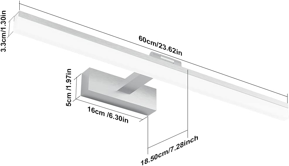 Klighten Lampada da Specchio 60CM 910LM 18W - immagine 7
