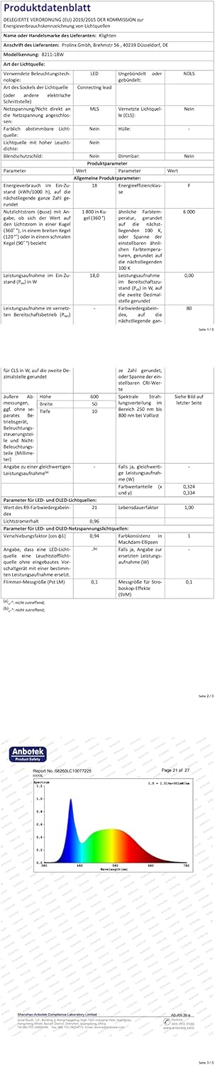 Klighten Lampada da Specchio 60CM 910LM 18W - immagine 8