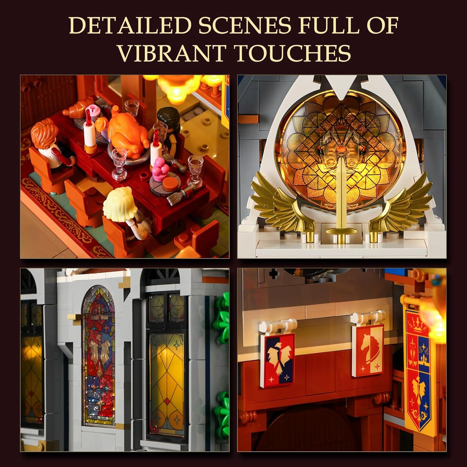 Medieval Castle Banquet Hall con LED (3232 pezzi) - immagine 4