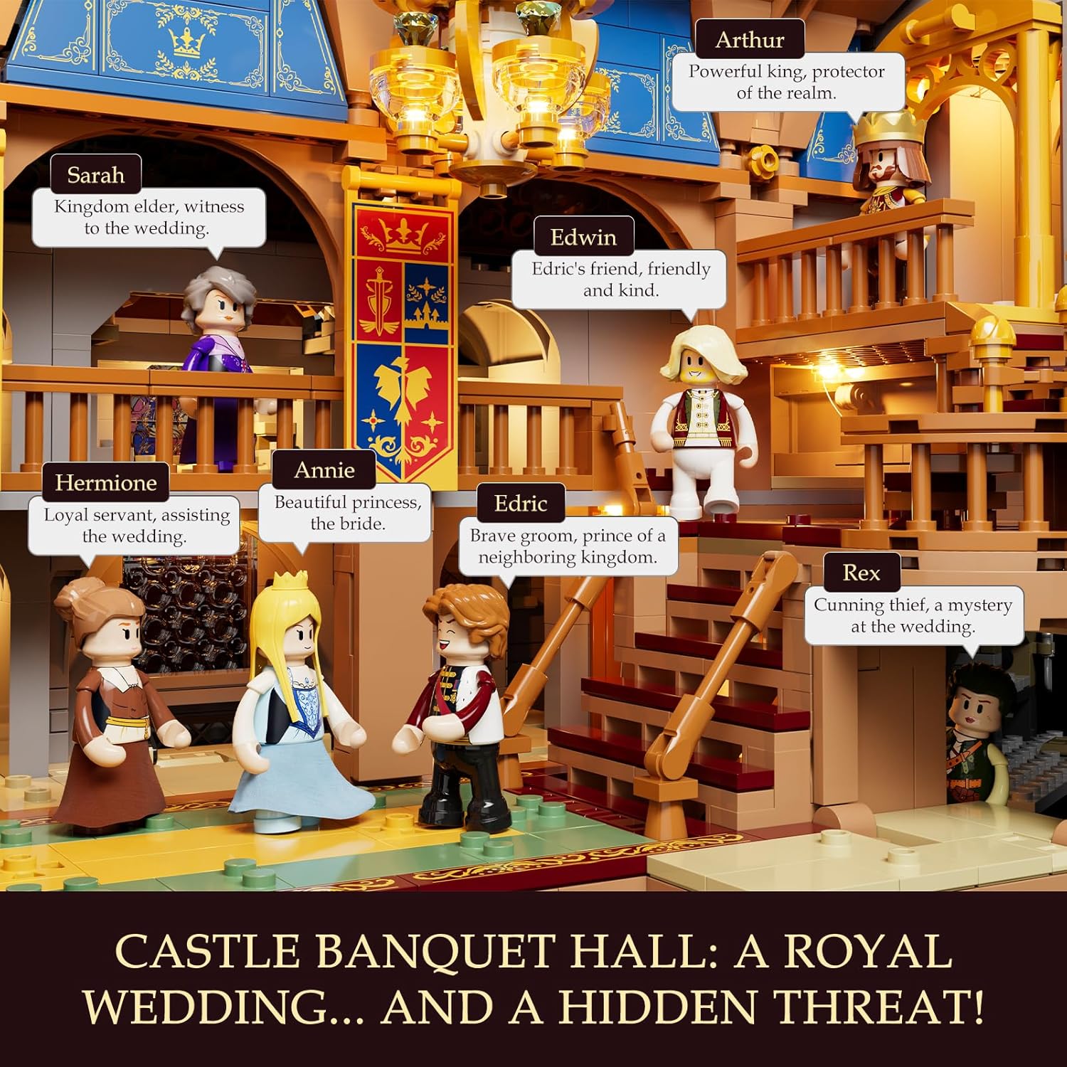 Medieval Castle Banquet Hall con LED (3232 pezzi) - immagine 5