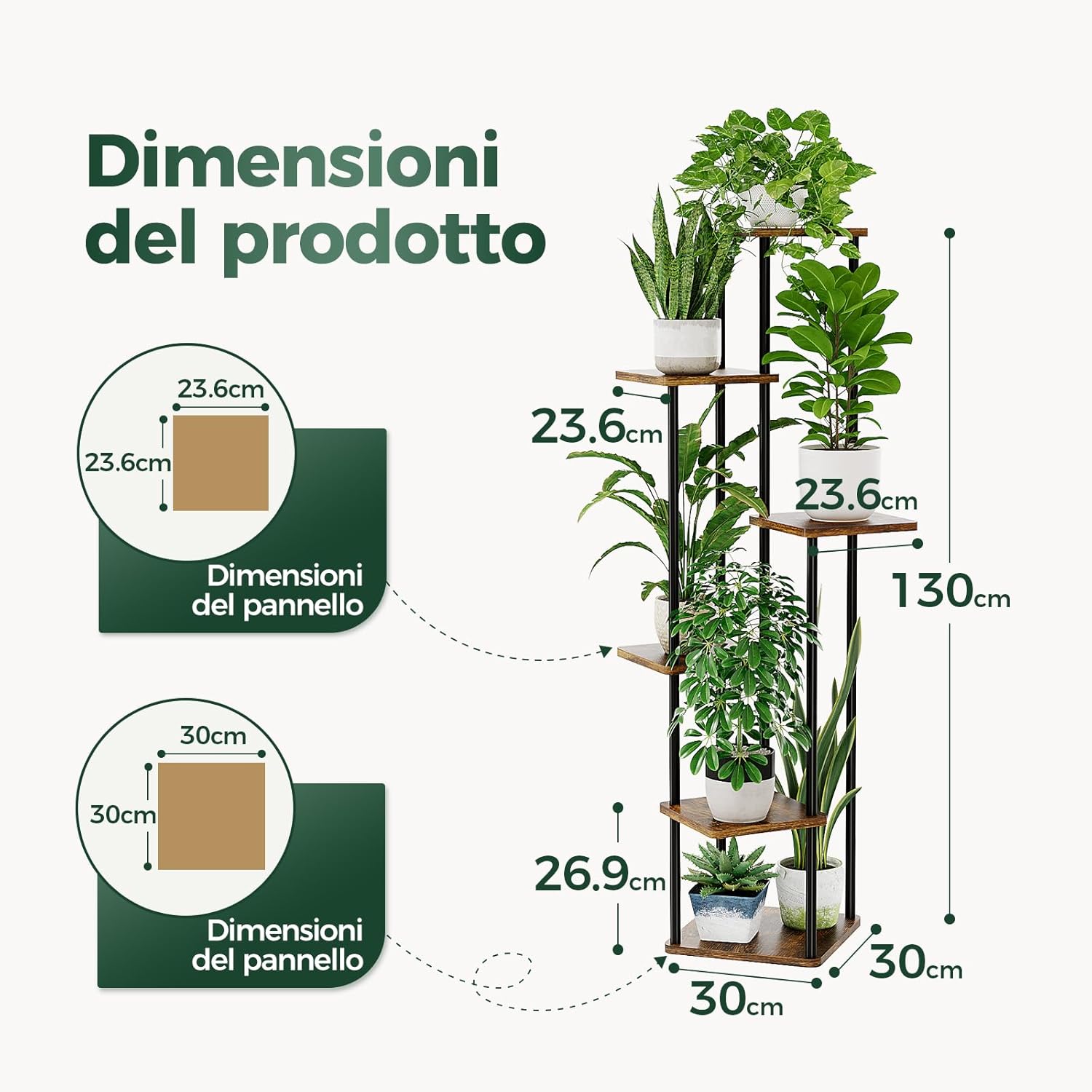 Bamworld Supporto per Piante Alto Indoor - 6 Livelli - immagine 5