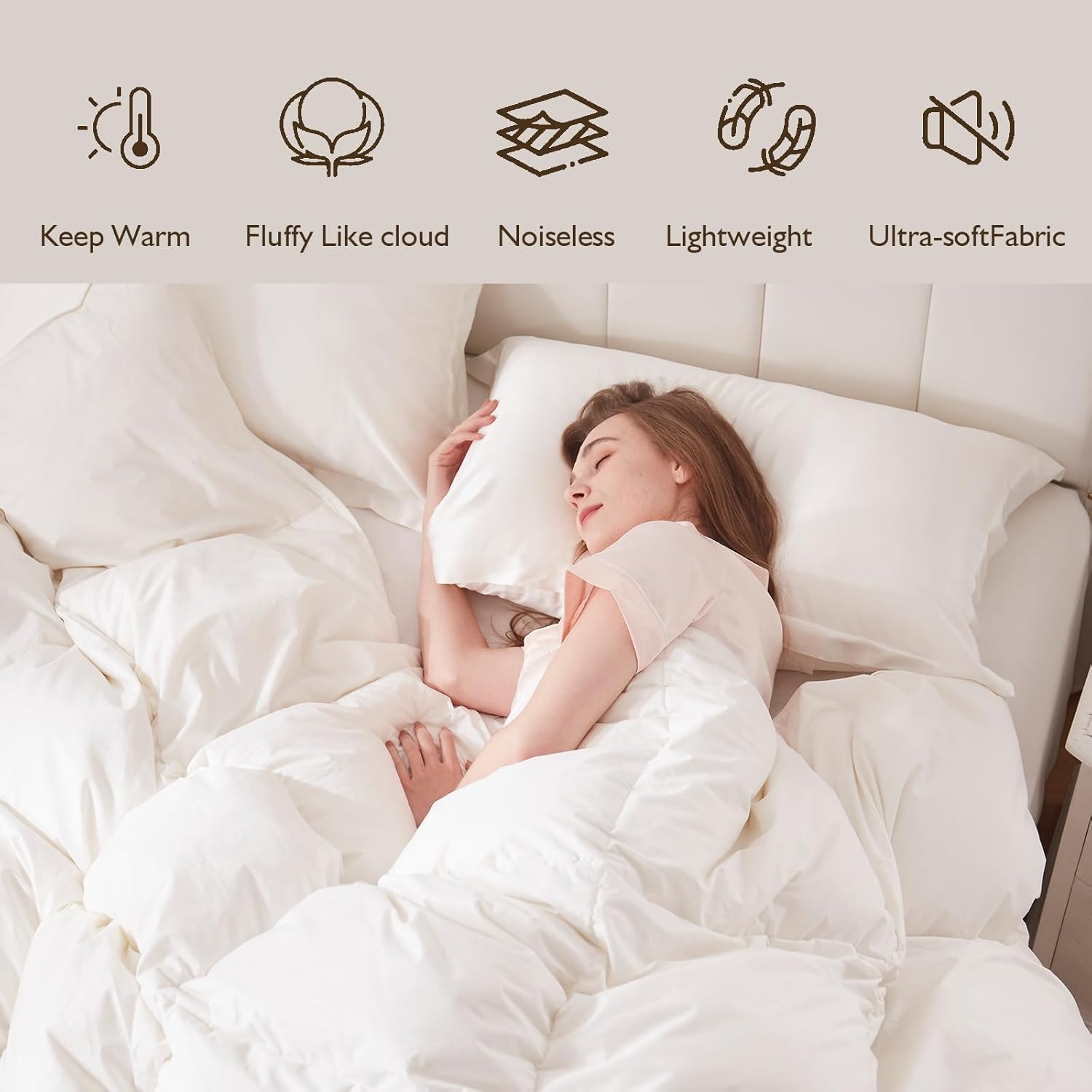 Dwr Piumino Matrimoniale 240x260 cm, Bianco - immagine 3