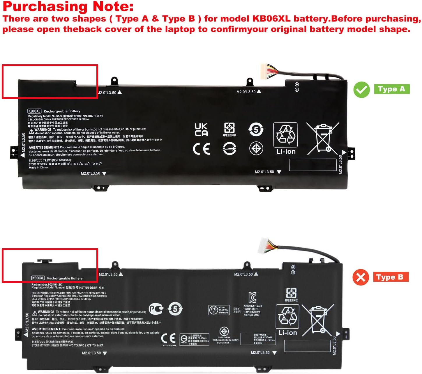 Blesys KB06XL Batteria per HP Spectre x360 15-bl - immagine 5
